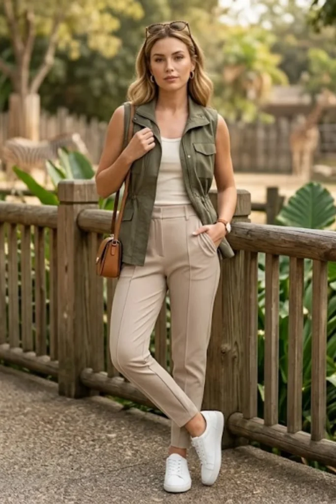 Stylish Zoo Outfit Featuring Modern Silhouettes Instead of Traditional Outdoor Gear